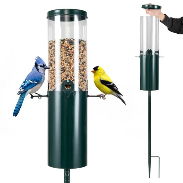 Standing Bird Feeder Squirrel-Proof, 4 Feeding Port With Perches