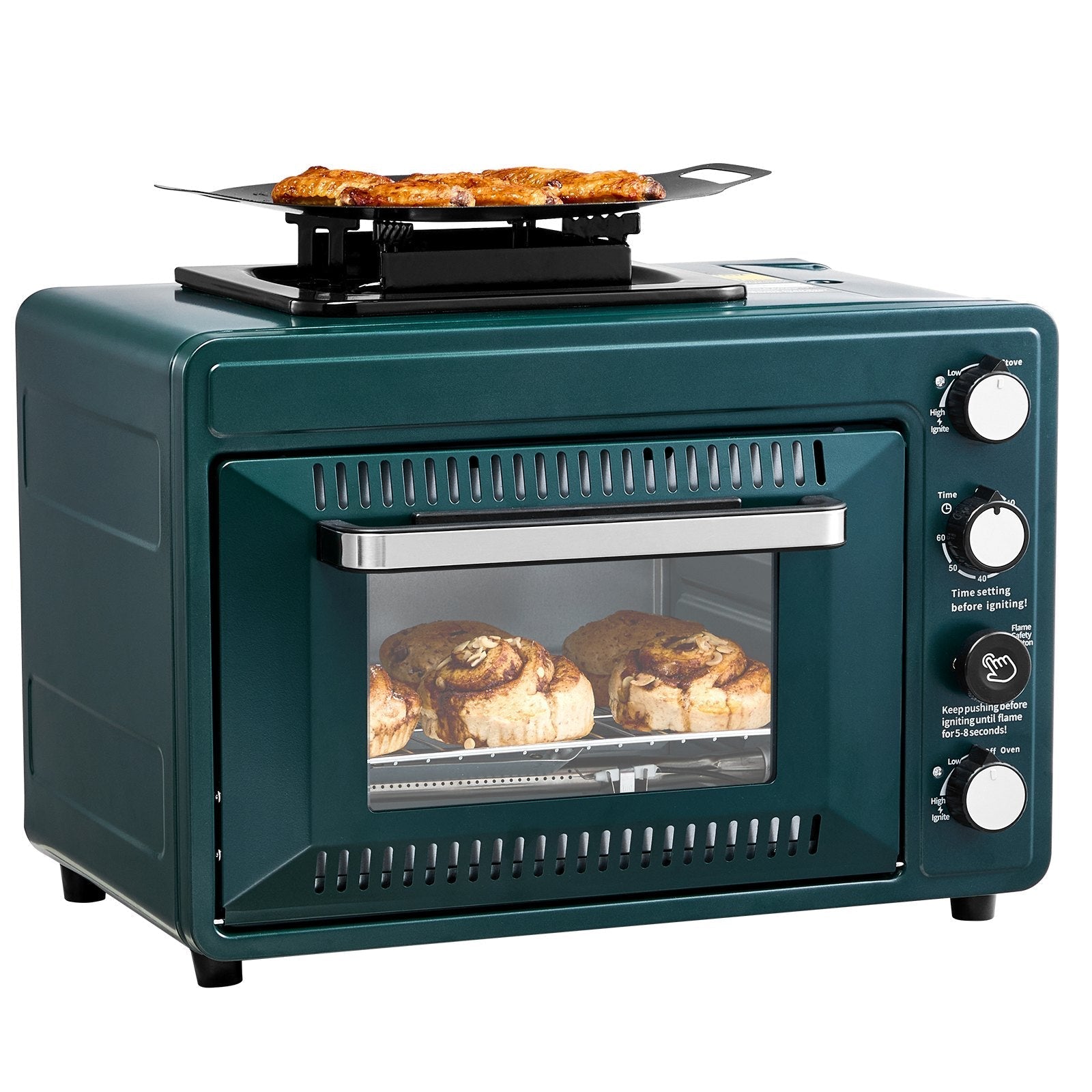Outdoor Oven 2-in-1 Portable Gas Camping Stove Oven Combo Adjustable
