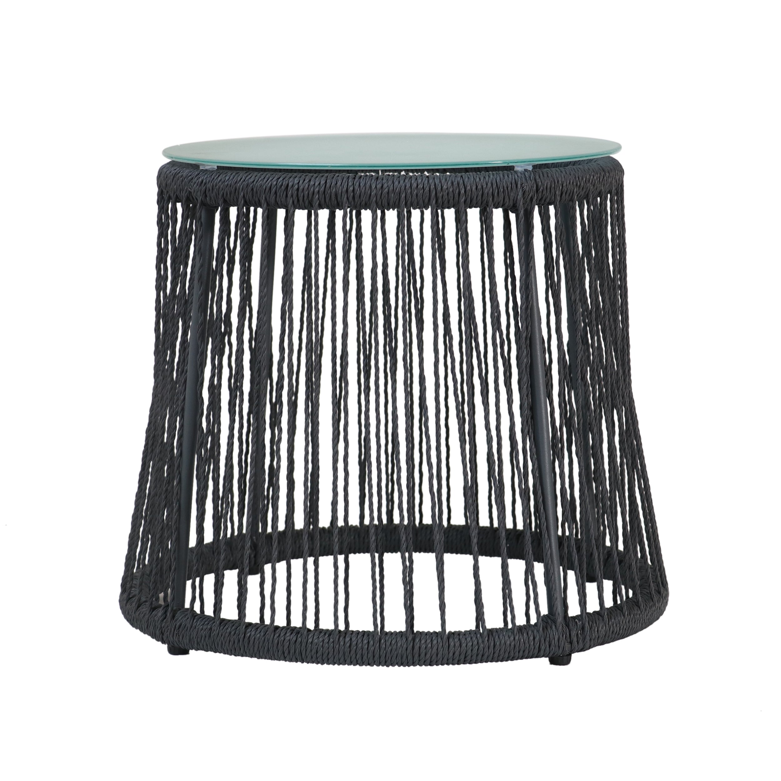 Boho Southport Side Table with Glass Top