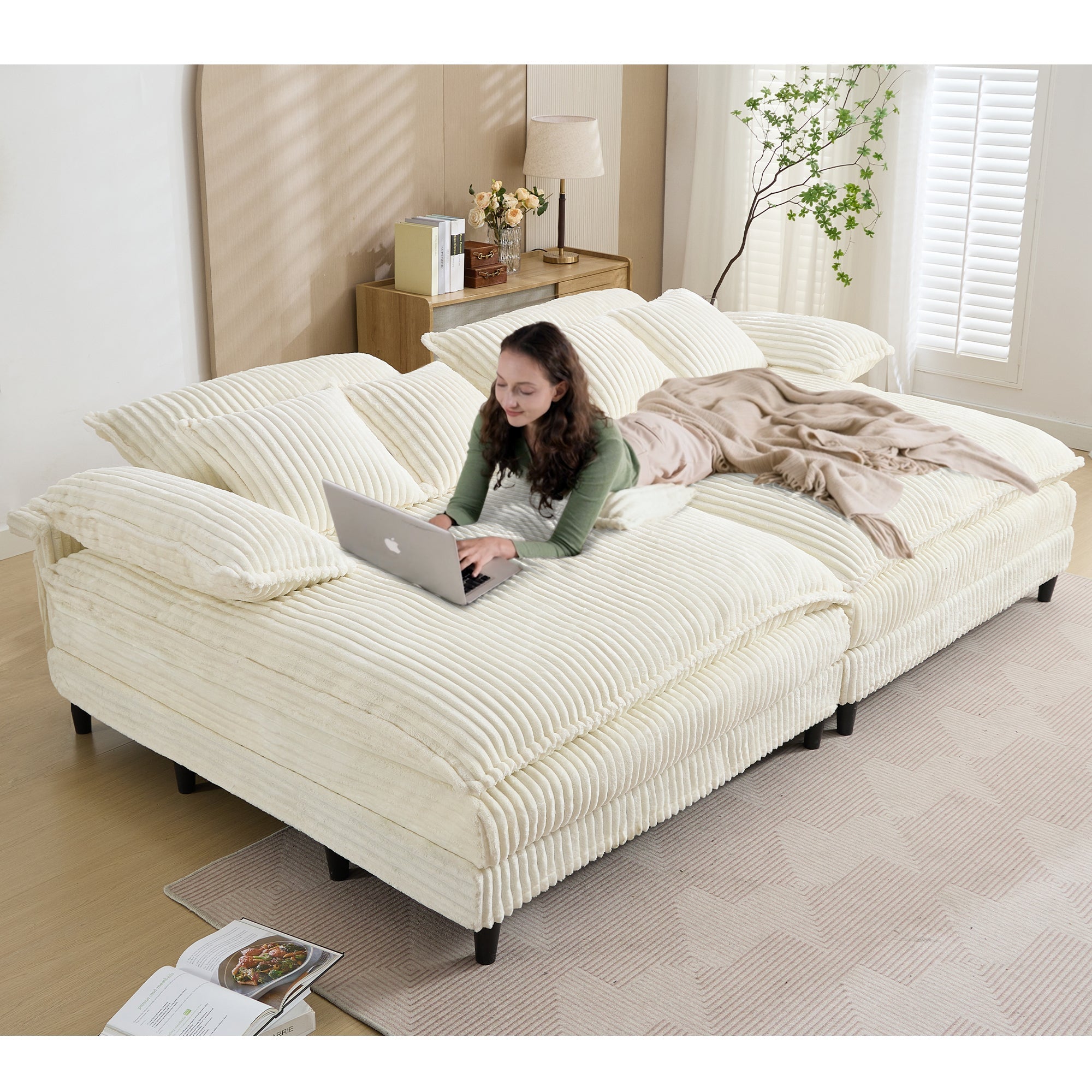 San Jose Four-Position Corduroy Chaise Lounge