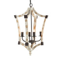 4 Light Chandelier with Adjustable Chain in Cream Finish