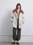Fireladyfur Women’s Goose Down Parka coat with Toscana Shearling