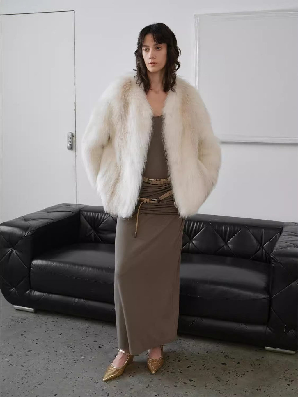 Romantic Nordic Imported colorful fox fur coat