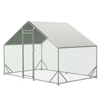 Large Metal Chicken Coop, Walk-in Chicken Run,Galvanized Wire Poultry