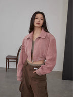 Retro Classic Stand Up Sheep Leather Short Jacket "Witch Game"