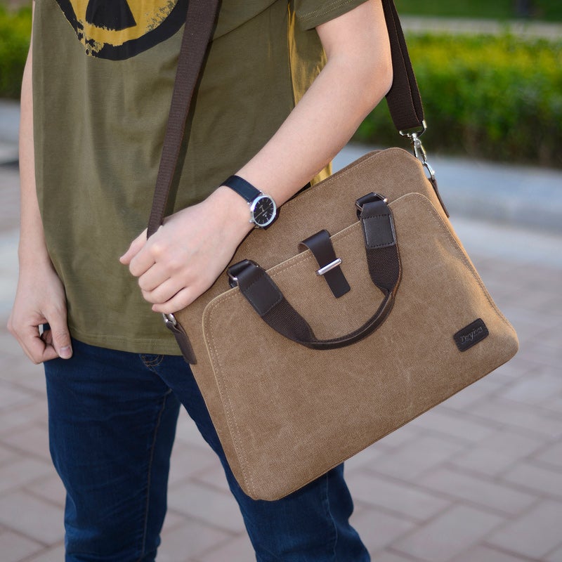 Men's Simple Fashion Business Canvas Briefcase