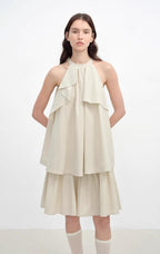 "Floating Island Manor" small stand-up collar design asymmetrical