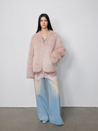 Fireladyfur Women's Pink Tuscan Sheepskin Coat“Babylon Phantom Nights”