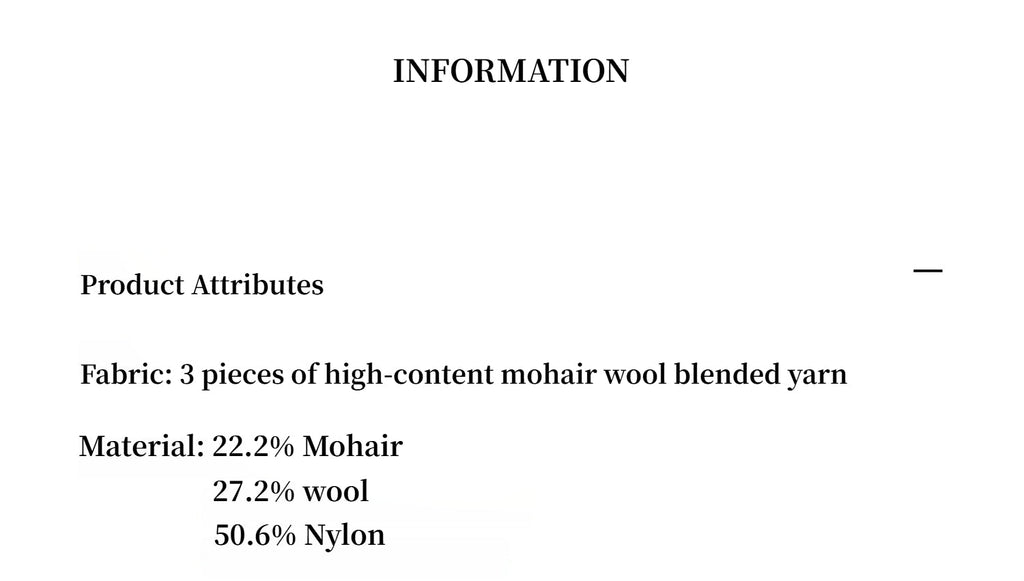 Vintage warm flower pattern basic top mohair wool cable blend zipper
