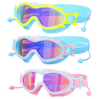 3 Colors Option - 1Pc Kids Swim Goggles With Ear Plugs UV Protection