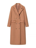 Double-Breasted Lapel Collar Long Coat