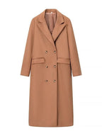 Double-Breasted Lapel Collar Long Coat