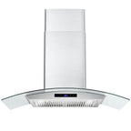 30 Inch Wall Mounted Range Hood 700CFM Tempered Glass Touch Panel