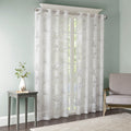 Palm Leaf Burnout White Sheer Window Curtain 50x95