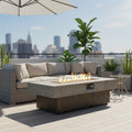 Tabletop Propane Fire Pits 55 x 23 in, 50,000 BTU Outdoor Firepit Table