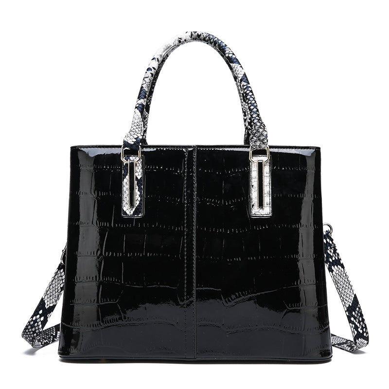 Fashion Female Messenger Bag With Snake Pattern Handle