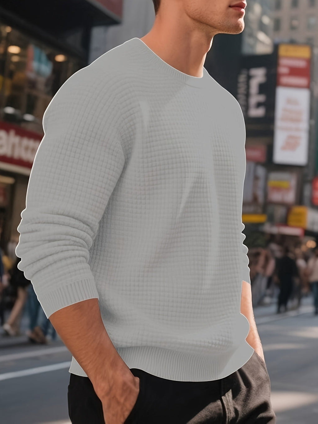 Export Quality English European And American Sizes Jacquard Round Neck