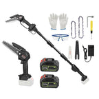 1Set 2-in-1 Cordless Pole Saw & Mini Chainsaw With 2Pcs 3000mAh