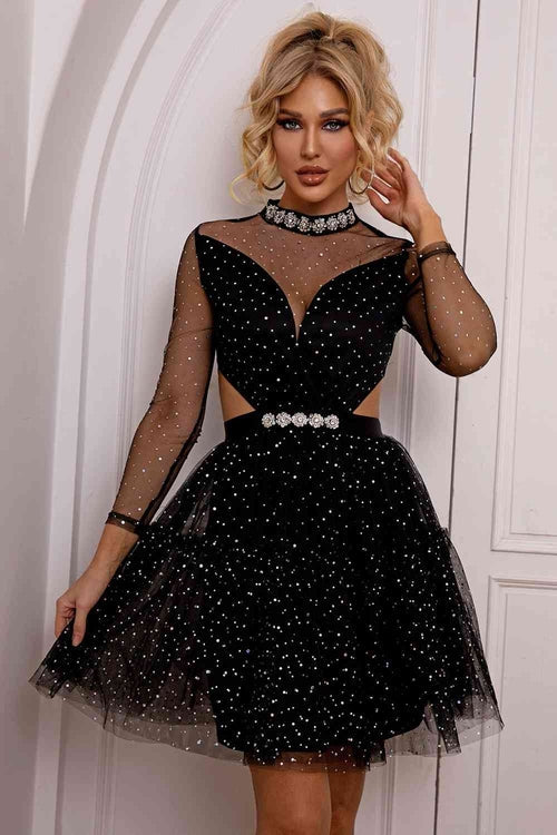 Cutout Mock Mesh Dress