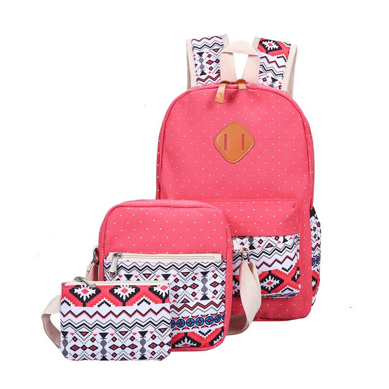 High Quality Breathable Printing Three-piece Wave Backpack