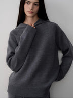 Fireladyfur Women's Wool Knit Hooded Set"Urban One"