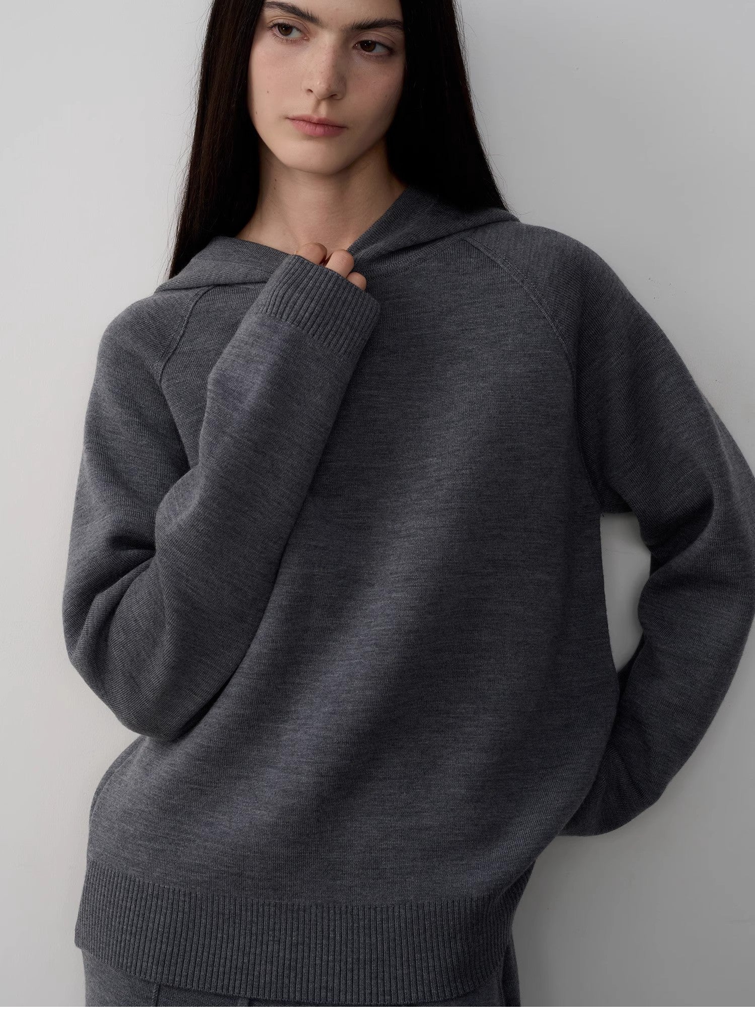 Fireladyfur Women's Wool Knit Hooded Set"Urban One"