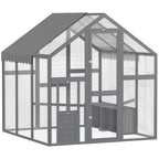 Large Wooden Chicken Run With Waterproof & Anti-UV Cover, For 6-8