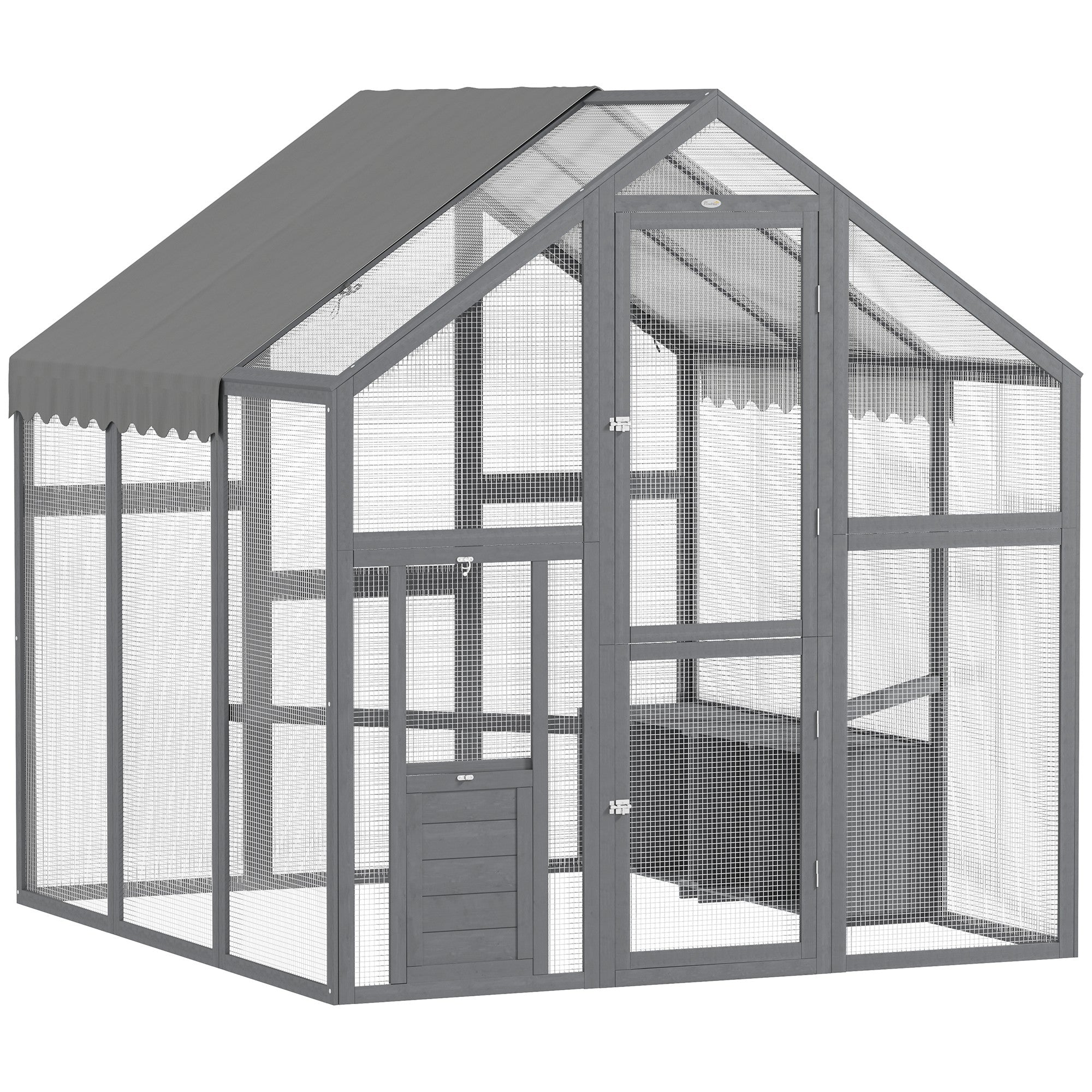 Large Wooden Chicken Run With Waterproof & Anti-UV Cover, For 6-8