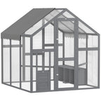 Large Wooden Chicken Run With Waterproof & Anti-UV Cover, For 6-8