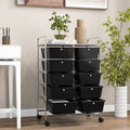 10-Drawer Rolling Storage Cart-Black