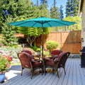 10 Feet Outdoor Patio Umbrella with Bright Solar LED Lights-Turquoise