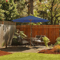 10 Feet Patio Umbrella with 8 Wooden Ribs and 3 Adjustable Heights-Navy