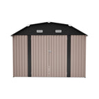 [10X12FT] Alora Heavy-Duty Outdoor Metal Storage Shed With Floor (SAK91820)