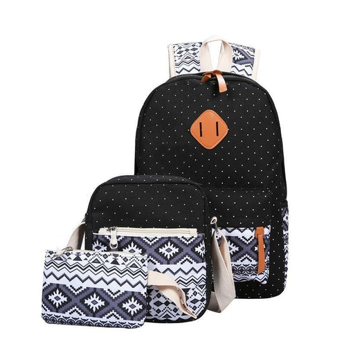 High Quality Breathable Printing Three-piece Wave Backpack