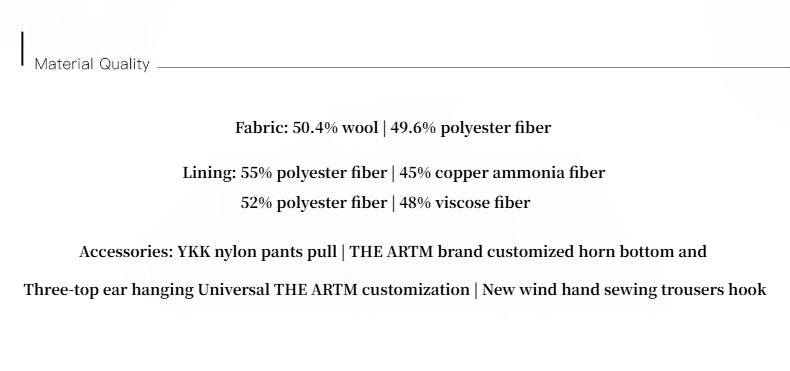 Imported wool pleated high-waisted straight-leg all-match slimming