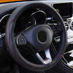 Steering Wheel Cover 14.5in-15in Diameter Universal Fiber Leather Car