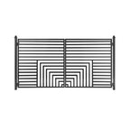 [12-18FT] Heavy-Duty Florence-Style Powder-Coated Galvanized Steel Dual-Swing Driveway Gate (SAK48168)