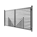 [12-18FT] Heavy-Duty Florence-Style Powder-Coated Galvanized Steel Dual-Swing Driveway Gate (SAK48168)