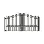 [12-18FT] Heavy-Duty London-Style Powder-Coated Galvanized Steel Dual-Swing Driveway Gate (SAK48520)