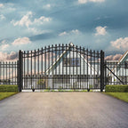 [12-18FT] Heavy-Duty St. Louis-Style Steel Sliding Driveway Gate (SAK64978)