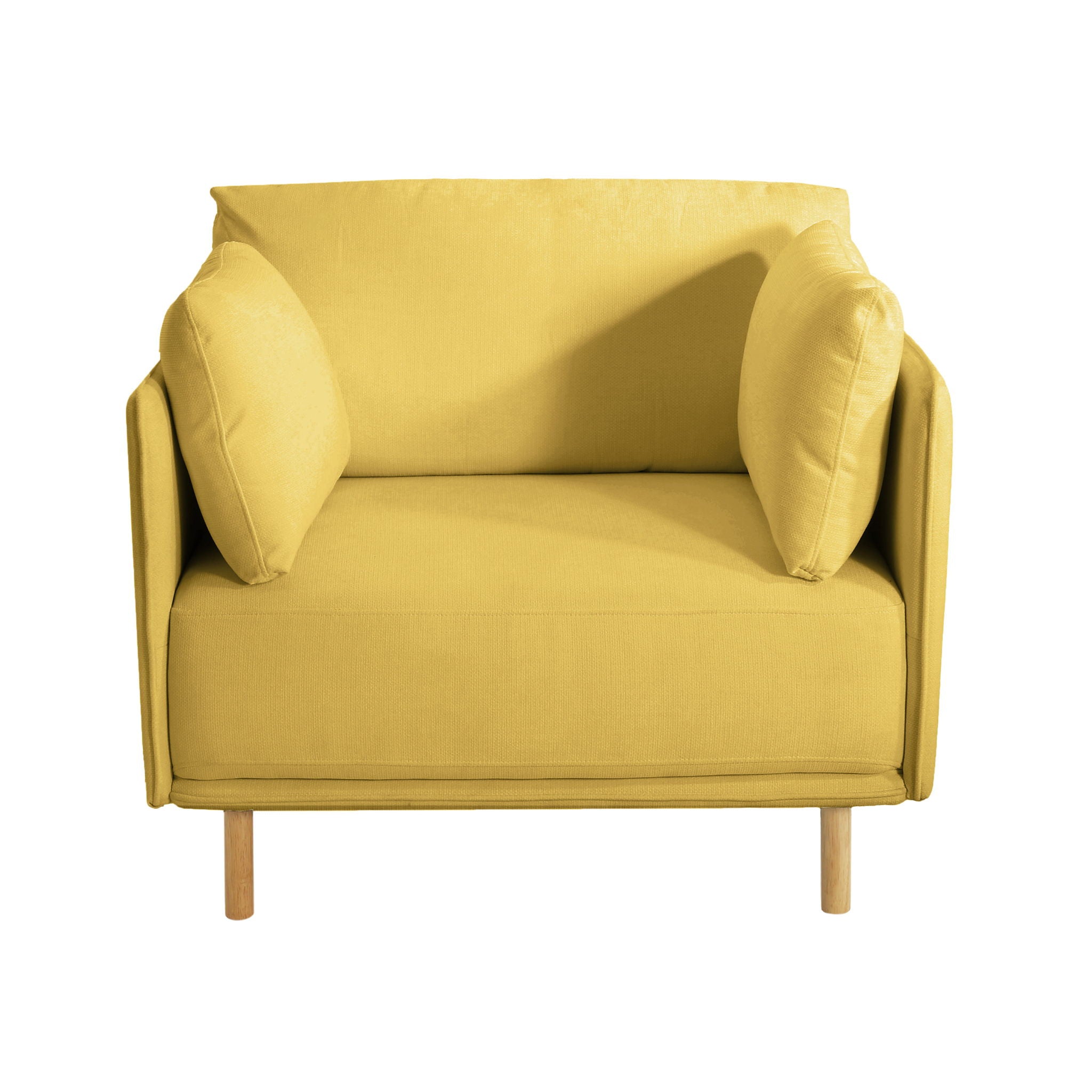 Modern Upholstered Accent Chair with Soft Cushions and Sleek Armrest Design