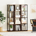 12-Cube Bookcase with 2 Anti-tipping Kits for Living Room-Rustic Brown