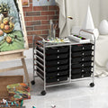 12 Drawers Rolling Storage Cart for Home and Office-Black
