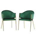 Modern Upholstered Dining Chair With Plush Velvet and Metal Frame