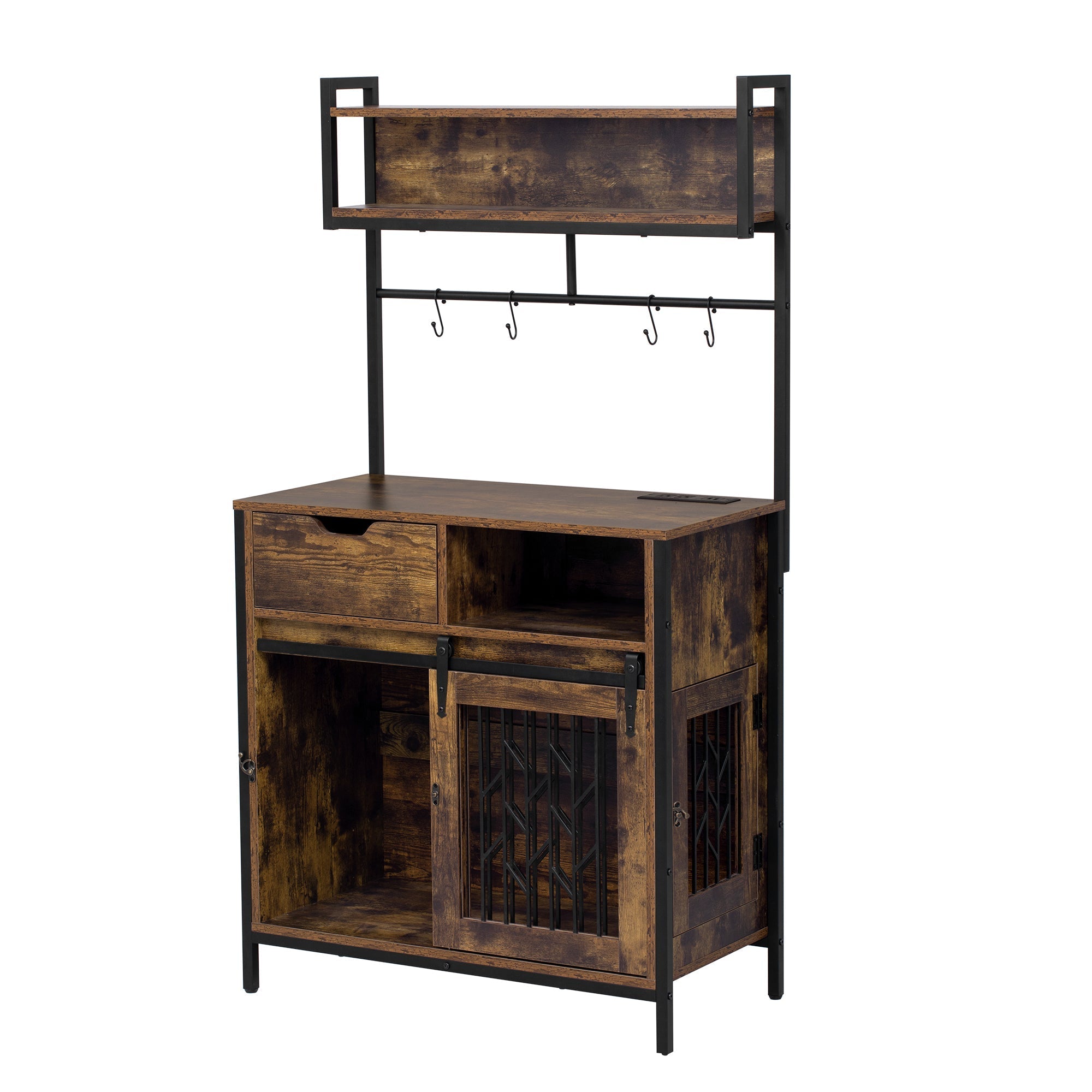2 in 1 Pet Friendly Dog Crate Composite Desk Hutch