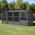 [12x18FT] Alora Large Luxury Outdoor All-Season Aluminum Solarium Sunroom With Polycarbonate Hardtop And Sliding Doors (SAK35948)