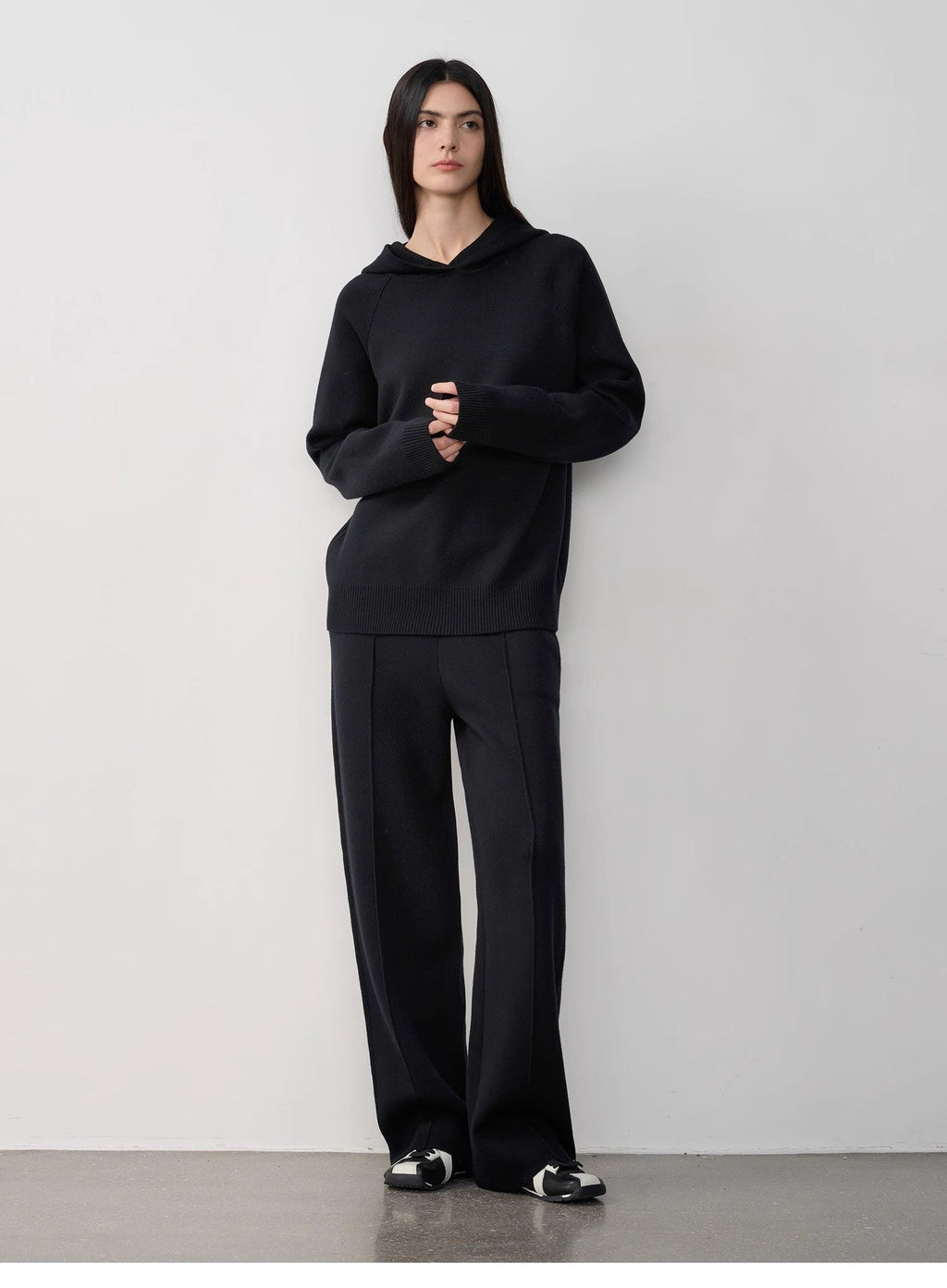 Fireladyfur Women's Wool Knit Hooded Set"Urban One"