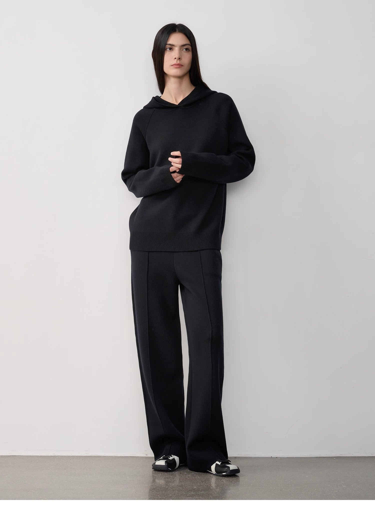 Fireladyfur Women's Wool Knit Hooded Set"Urban One"