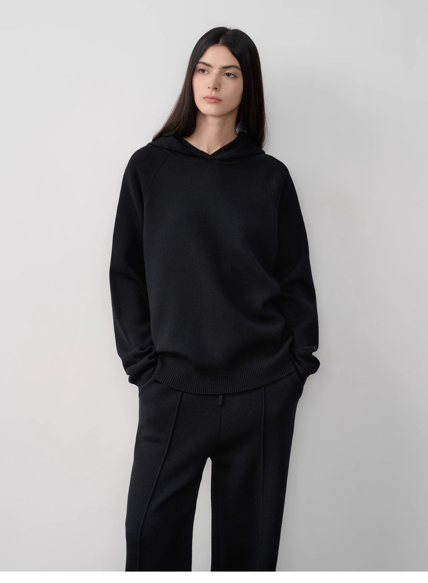 Fireladyfur Women's Wool Knit Hooded Set"Urban One"