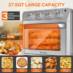 27.5QT 6-in-1 Air Fryer Toaster Oven Dropdown-Door 6-Slice Countertop